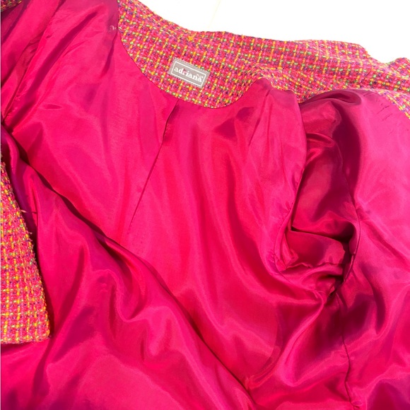 VTG Adriana Oversized Pink Woven Boucle Blazer Jacket - Picture 8 of 8